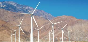 Windmills and mountains