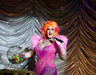 Rosemary Galore photographed with Bella da Ball (Brian Wanzek) at the Desert Rose Playhouse