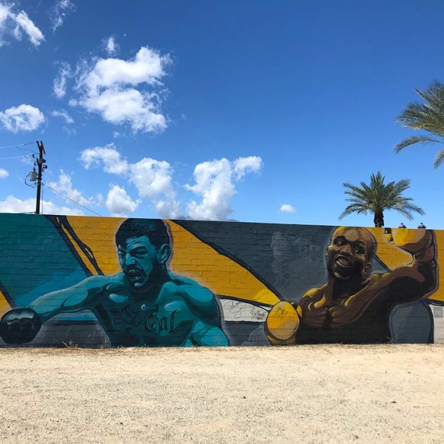 Mural of boxers