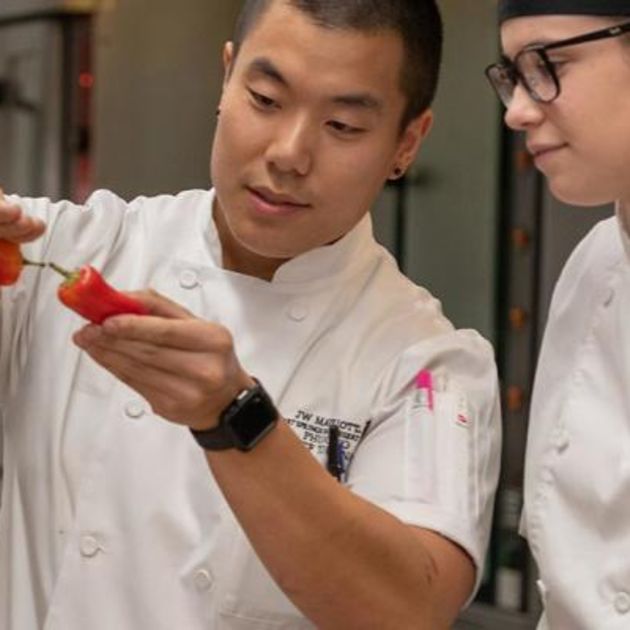 culinary students in the kitchen