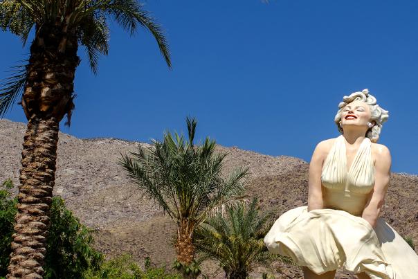Palm Trees and Forever Marilyn Statue