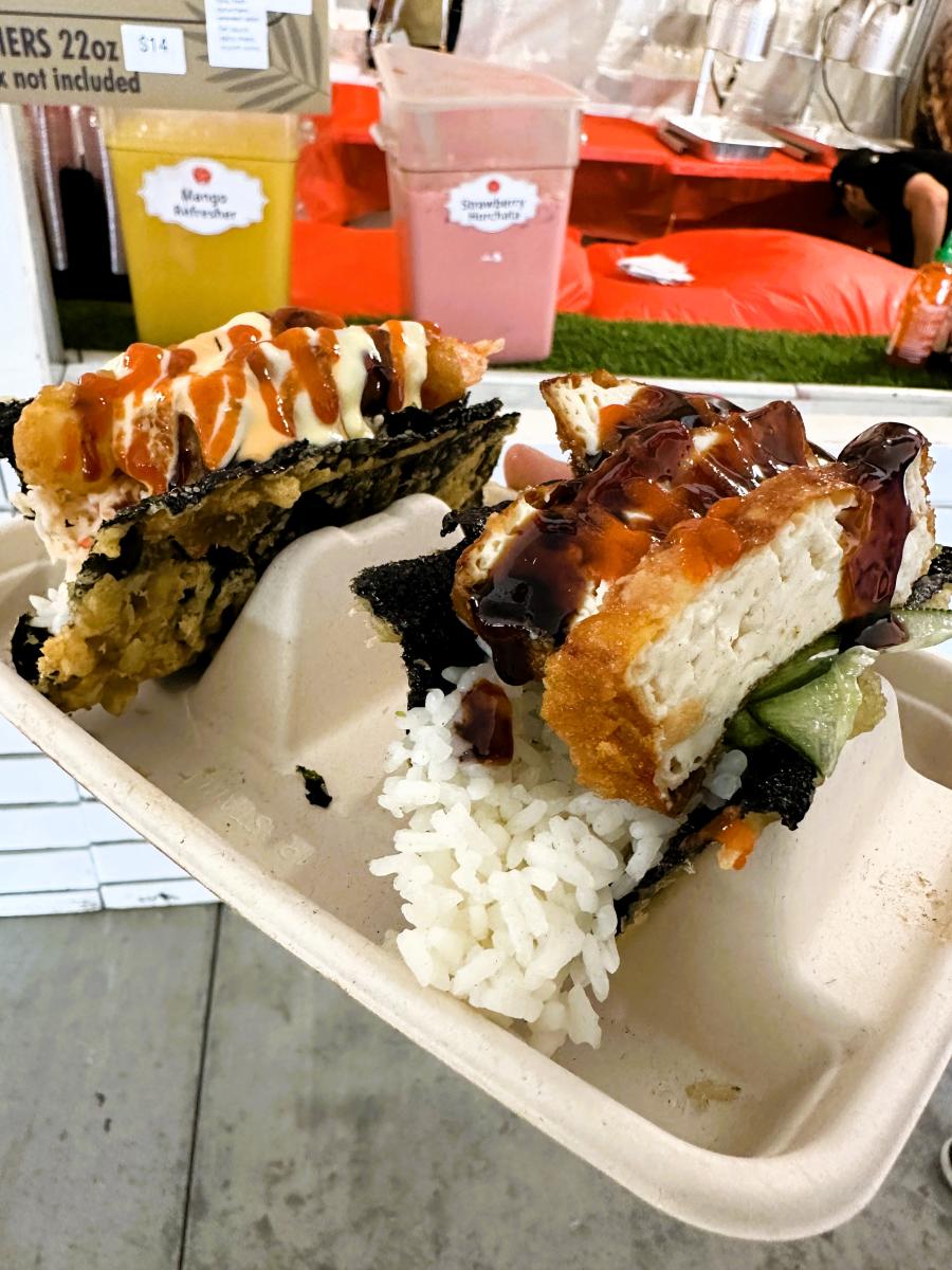 two tofu sushi tacos