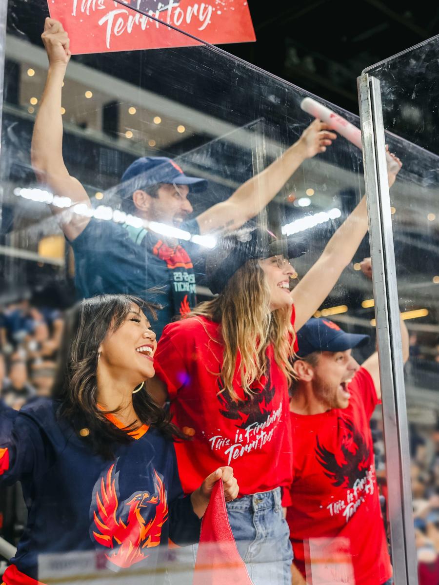 Fans celebrating at an event in Greater Palm Springs