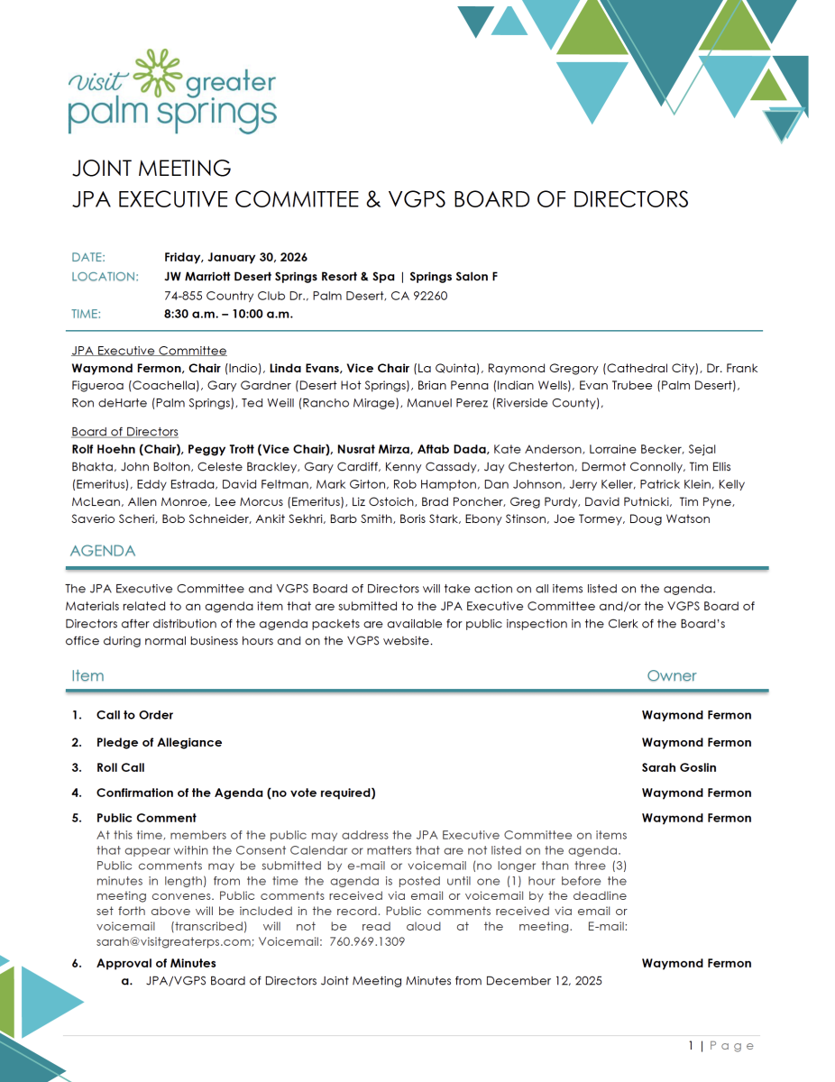 Jan 2026 Board Mtg Agenda