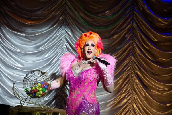 Rosemary Galore photographed with Bella da Ball (Brian Wanzek) at the Desert Rose Playhouse
