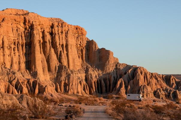 Sunrise on the rocks at Ricardo Campground in Red Rock Canyon State Park