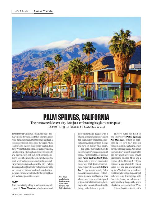 Boston Magazine Palm Springs Story March 2026