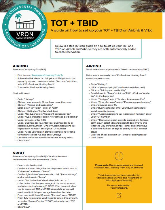 Step by Step Guide to set up TOT + TBID on Airbnb/VRBO