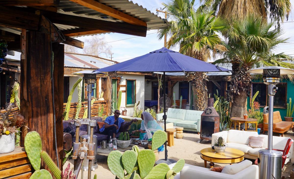 The outdoor patio of Kitchen in the Desert in 29 Palms, California