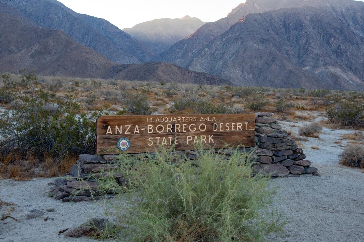 Sign for Anza Borrego State Park