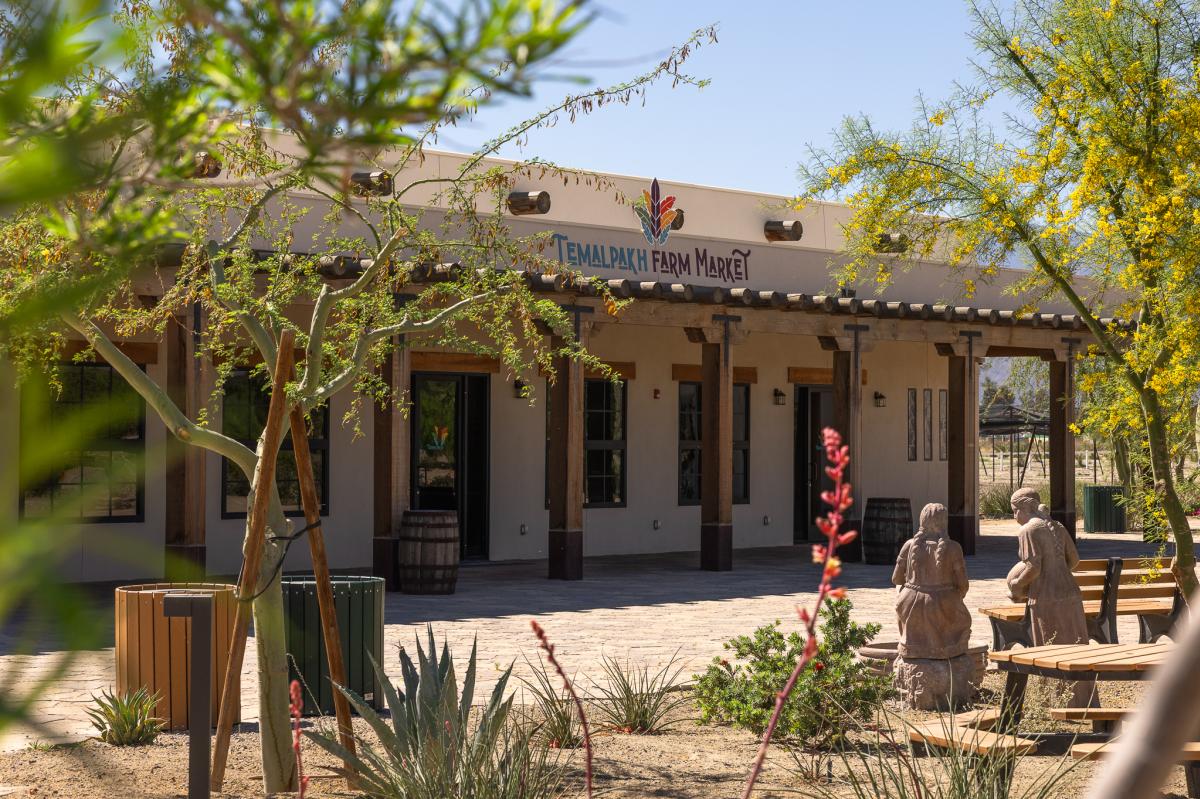 The market at Temalpakh Farm in Coachella, California