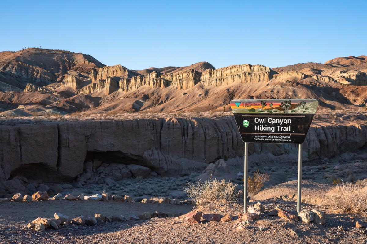 The Owl Canyon Trailhead at Rainbow Basin Natural Area, near Barstow, California