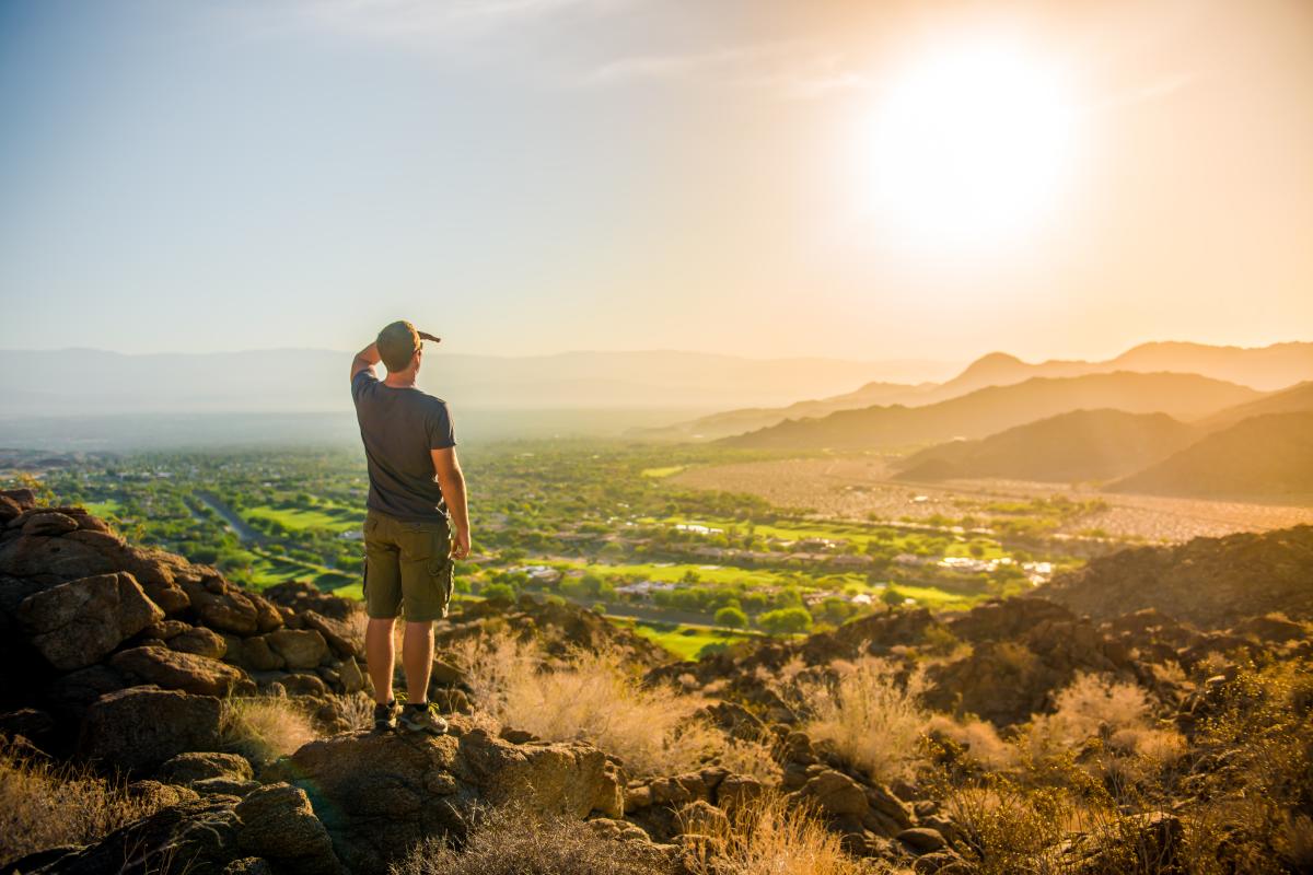 Hiker viewing the Coachella Valley