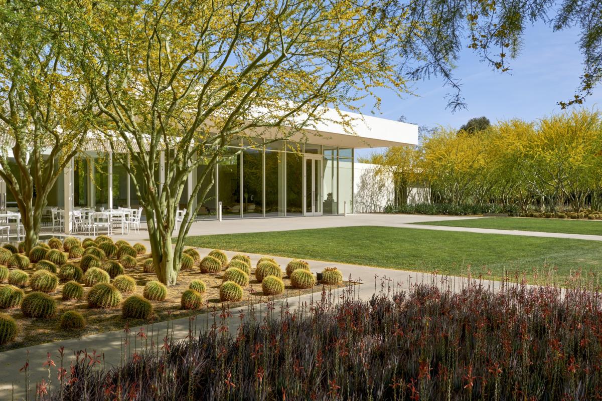 The garden and architecture at Sunnylands in Rancho Mirage, California