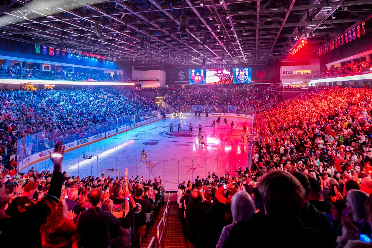 Coachella Valley Firebirds AHL Hockey Team play their home games at Acrisure Arena. Western Conference Champions Seasons 2022-23 and 2023-24