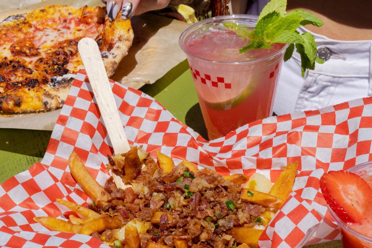 Food and drinks at the Coachella festival.