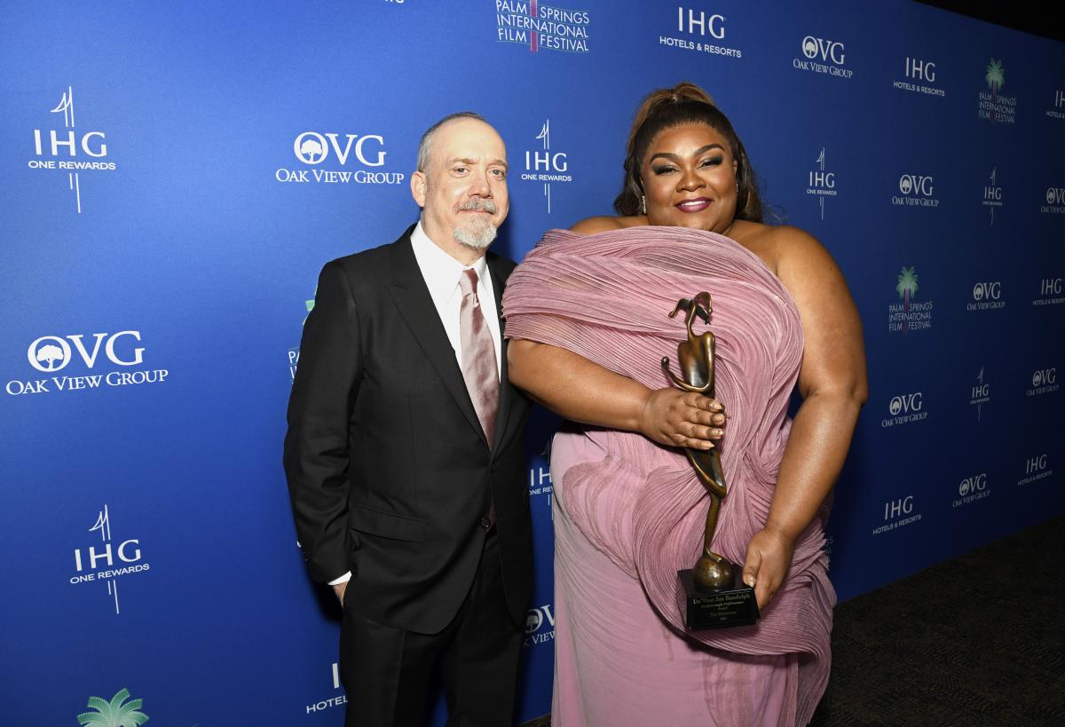 Paul Giamatti and Da’Vine Joy Randolph at the 35th Annual Palm Springs International Film Festival Awards Gala in 2024.