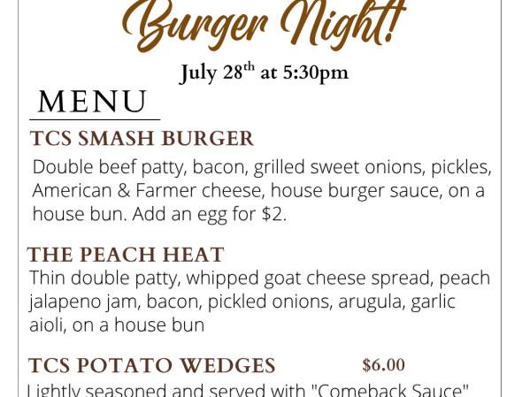 Burger Night at The Cook's Station