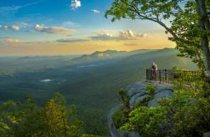 Aerial view of the mountains and sky from Caesars Head State Park