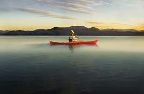 Kayaker on Lake Jocassee