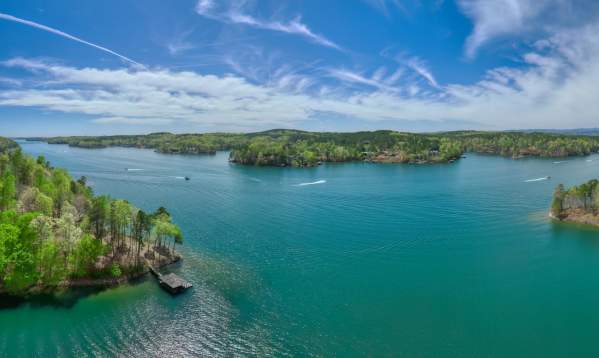 With 18,500 acres of water and a 300-mile shoreline, Lake Keowee is a man-made reservoir and a popular for fishing, waterskiing, swimming, camping and picnicking.
