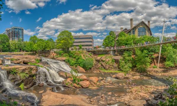 Could a breathtaking waterfall such as this really be located in the middle of a bustling city? In Greenville, SC, it absolutely can. Falls Park on the Reedy River is a must-see spot and better yet, one can easily enjoy a walk, jog or bike through the park or an afternoon picnic.