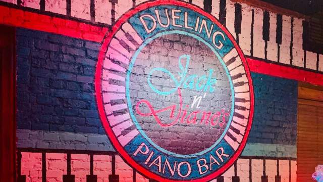 A piano mural on the wall of Jack n' Diane's Dueling Piano Bar in downtown Greenville, SC.