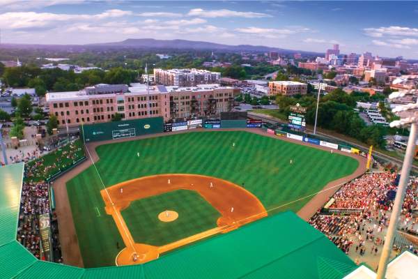 Aerial Flour Field Baseball Stadium
