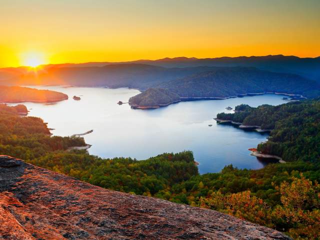 View of Lake Jocassee from Jumping off Rock near Greenville, SC
