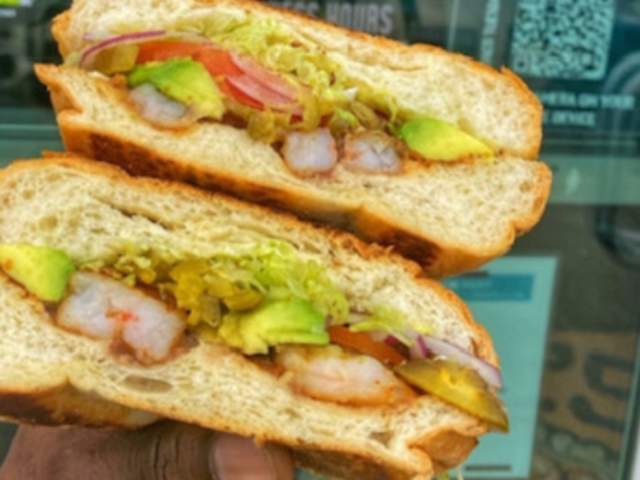 A chicken sandwich from restaurant Papi's Tacos in downtown Greenville, SC.