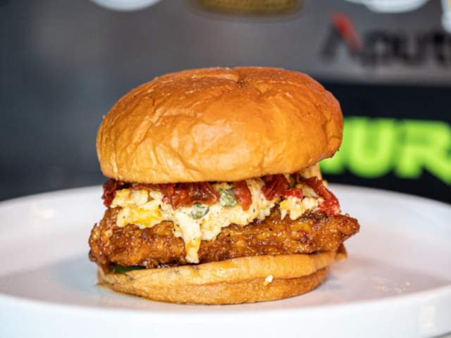 A "Southern Weather" Chicken Sandwich from Society Sandwich Bar & Social Club in downtown Greenville, SC.