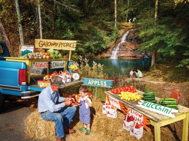 Produce Stand at the entrance to Wildcat Falls on the Cherokee Foothills Scenic Highway 11