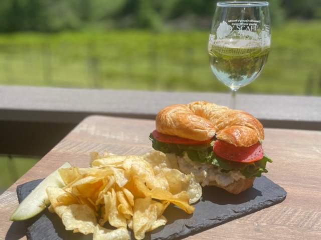 A Lemon Basil Chicken Salad Croissant from City Scape Winery in Pelzer, SC.