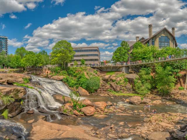 Could a breathtaking waterfall such as this really be located in the middle of a bustling city? In Greenville, SC, it absolutely can. Falls Park on the Reedy River is a must-see spot and better yet, one can easily enjoy a walk, jog or bike through the park or an afternoon picnic.