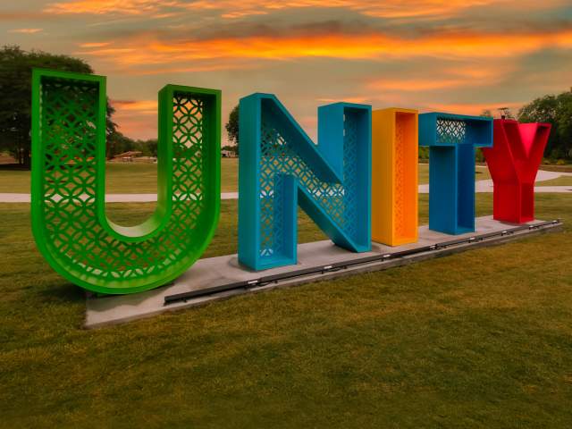 Unity Park is beautiful at any point in the day, but even more spectacular at sunset.