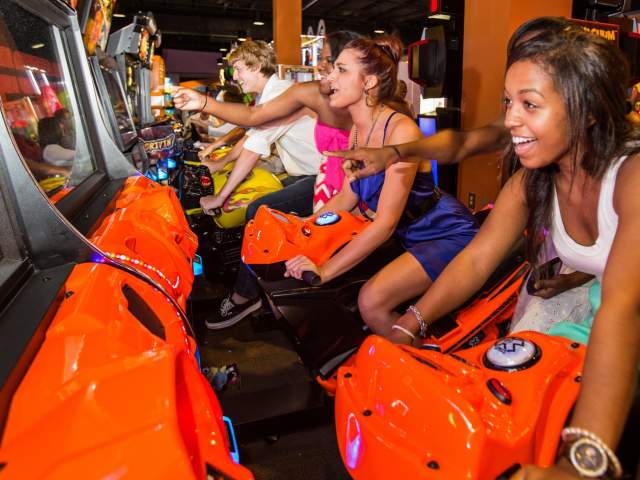 People at Frankie's Fun Park Arcade