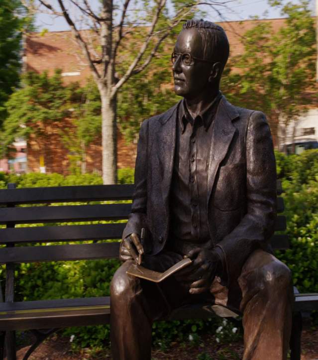 Statue of Dr. Charles Hard Townes in downtown Greenville, SC.