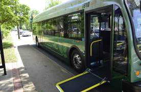 Greenlink Bus with a ramp in Greenville, SC