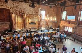 The interior of New Realm Brewing Company in downtown Greenville, SC.