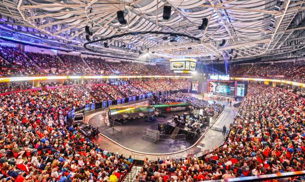 The crowd attending the 2022 Bassmaster Classic weigh-in event at Bon Secours Wellness Arena