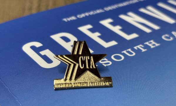 Certified Tourism Ambassador Pin. VGSC Guide in background