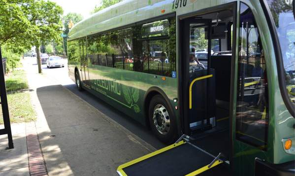 Greenlink Bus with a ramp in Greenville, SC