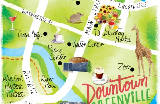 Downtown Greenville Illustration Map