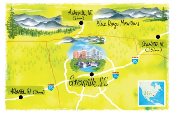 Greenville in Context Map Image