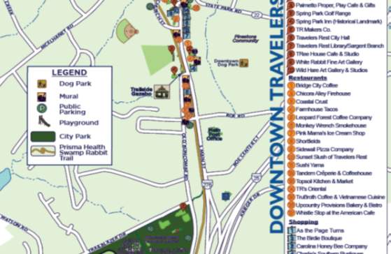 2024 Downtown Travelers Rest Map