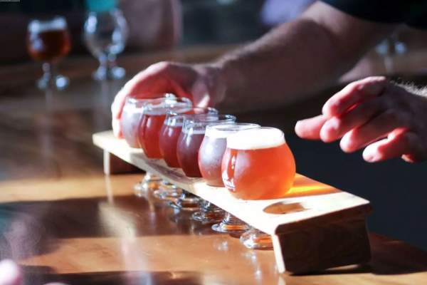 Board of different types of Brewery drinks