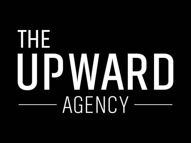 White text reading "THE UPWARD AGENCY" is centered against a solid black background.
