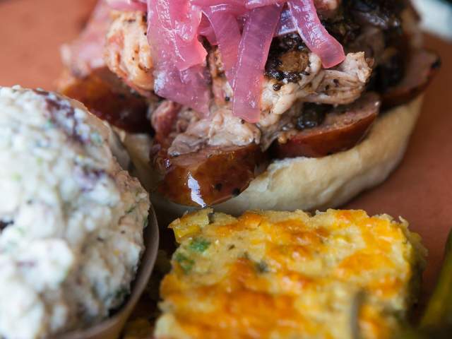 Creamy potato salad and BBQ