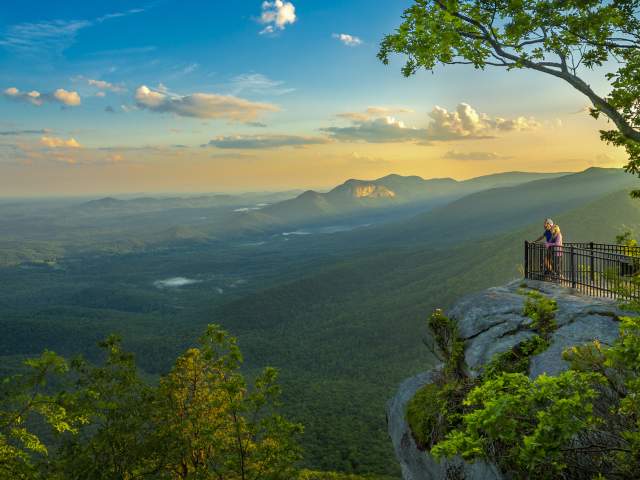 Aerial view of the mountains and sky from Caesars Head State Park