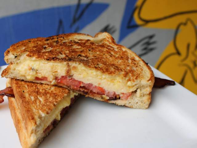 A Jalapeno Pimento Cheese Sandwich from The Bohemian Cafe in Greenville, SC.